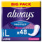 Always Daily Protect Slipeinlagen Damen, Long (48 Binden) Big Pack, mit frischem Duft, atmungsaktiv, flexibel