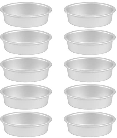 Lobamop Lot de 10 Mini moules ovales en Alliage d'aluminium pour Fromage, gâteau, Pain, Pudding et gelée
