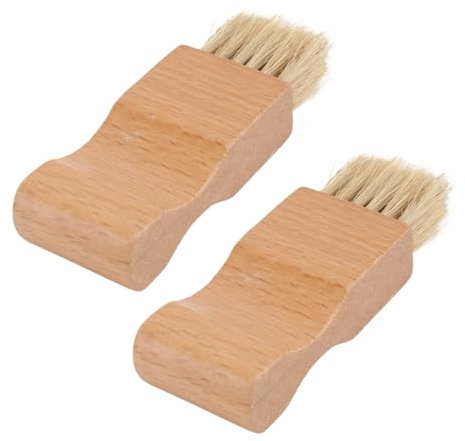 PACKOVE 2St Genähte Mini-Schuhbürste Mehrzweckwerkzeug Bürstenreiniger Shoe Cleaning kit schuhputzsets Werkzeug zur Schuhpflege Holzbürste für Schuhe Multifunktion hölzern