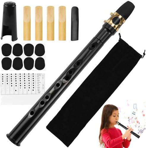 Mini Saxophon Spielbar Tragbares Instrumente Taschensaxophon Schwarz Pocket Saxophone Kit mit Saxophon Blätter Mundstück Tragetasche Zahnpolster Grifftabelle für Erwachsene Kinder Anfänger