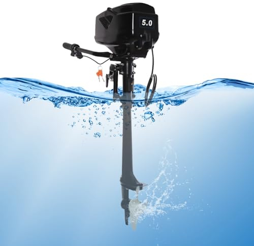 Lunicasha Moteur Hors-Bord Électrique 48V 1200W Moteur de Trolling pour la Pêche, les Bateaux Gonflables et les Bateaux de Pêche | Moteur Hors-Bord Électrique Silencieux 3000TR/Min avec Télécommande