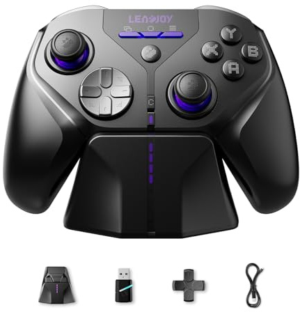 leadjoy Xeno Plus Wireless Game Controller, TMR Joysticks, Hall Effect & Tactile Dual Triggers Gaming Controller, Smart Charging Dock, 4 Back Paddles, 1000Hz Polling Rate, for Nintendo Switch/Switch 2, PC, Android & iOS