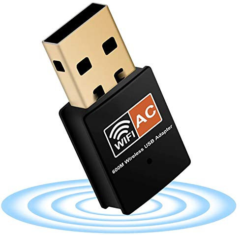 XVZ USB WiFi dongle, 600Mbps Banda Dual 2.4GHz/5GHz Antena rápida de Alta Ganancia 802.11ac Wi-Fi Adaptador de Red inalámbrico Compatible con Windows Mac y Linux
