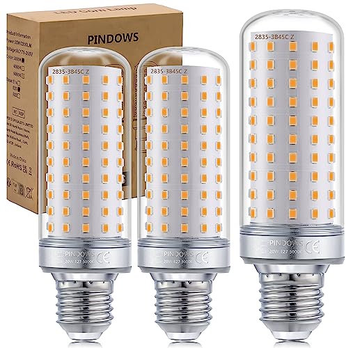 PINDOWS 20W LED Lampe E27 Warmweiß 3000K,LED Mais Glühbirne,200W Glühbirnen Äquivalent,2200LM Kann 150W~200W Glühlampe Leuchtmittel ersetzen,Hohe Helligkeit CRI 85,Nicht Dimmbar,3er-Pack