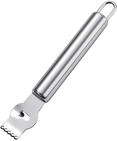 SZXMDKH Zesteur de citron, zesteur professionnel avec couteau canelle, tranche de citron en acier inoxydable pour gin, cocktails, citron vert, orange, outil de cuisine (poignée en acier inoxydable,