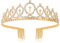 Sibba Diademe Kronprinzessin Kristall Strass Krone Braut Hochzeit Stirnband Mädchen Königin Haarschmuck für Frauen Damen Geschenke Dekoration Geburtstag Abschlussball Urlaub Kostüm Party Feier (Gold)