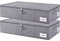 Yawinhe 2 Pack Underbed Storage Boxes with Lid, Wardrobe Organiser, Sturdy Zipper und Label Holders, Foldable Clothing Bags, for Comforter, Blanket, 80x40x15cm, Grey, SNH002GL-2