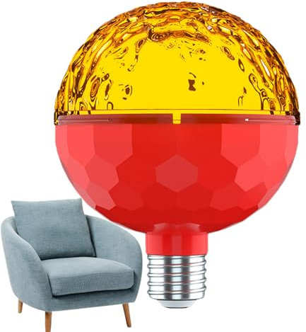 WOBBLO Rotierende Glühbirne, Farbwechsel, rotierende 6-W- -Glühbirnen, LED- -Glühbirnen, farbige Stroboskop-Glühbirne, Multi-Kristall-Bühnenlichter für Disco, Geburtstag, Club, Bar, Karokee