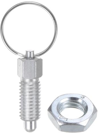 QUARKZMAN Pasador de Resorte con Anillo de Tracción 3/8˝-16 Longitud de Rosca de 0.79 Cabeza Redonda de Acero al Carbono Pasador Retráctil No Bloqueable