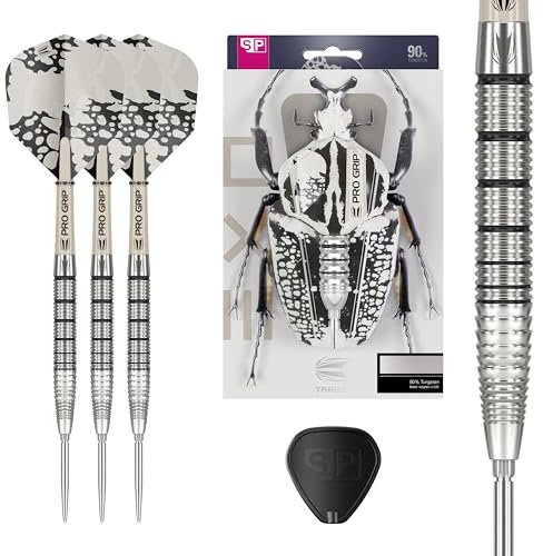 TARGET Darts EXO Edition 90% Tungsten Steel Tip Darts Set – 24g Barrel SP02 – Steel Tip Dart Sets, Swiss Point Darts with Pro Grip Shafts and No.6 Flights, SP Tool Included