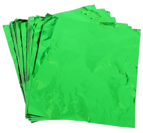 Luxshiny 100pcs Green Aluminum Foil Food Packaging for Candy Chocolate and Tea for Home and Shop Use Safe and Tough for Outdoor Parties