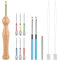 Piriuuo 12 Stück Punch Needle Set, Stickerei Punch Nadel Werkzeug Set Punch Nadel Nadeleinfädler Set mit Ersatznadelspitze und Aufbewahrungsbox Punch Needle Set Anfänger für DIY Nähen Stickerei