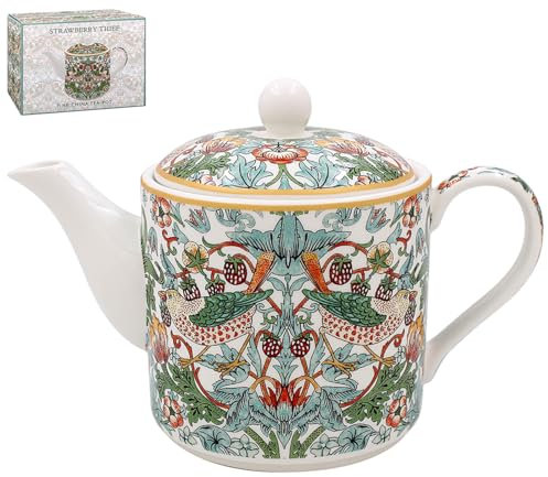 The Leonardo Collection William Morris - Teiera da cucina con ladro di fragole, graziosi accessori da cucina per la casa, senza colino, teiera per uso quotidiano, resistente per casa e ufficio