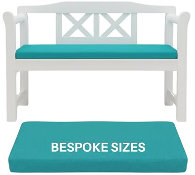 Kosiproducts Custom Bench Cushions, Bespoke Crash Mats, Cut To Size Outdoor and Inddor Seating Pads, Turquoise, 10cm Thick