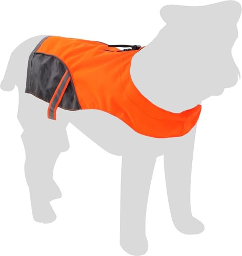 Flamingo Gilet de sécurité Fizz Orange/Gris - Taille XL | A : 51cm, B : 30-58cm - réfléchissant, sûr & Facile à Mettre et à enlever - Idéal pour Border Collie, Labrador, Boxer et Springer Spaniel