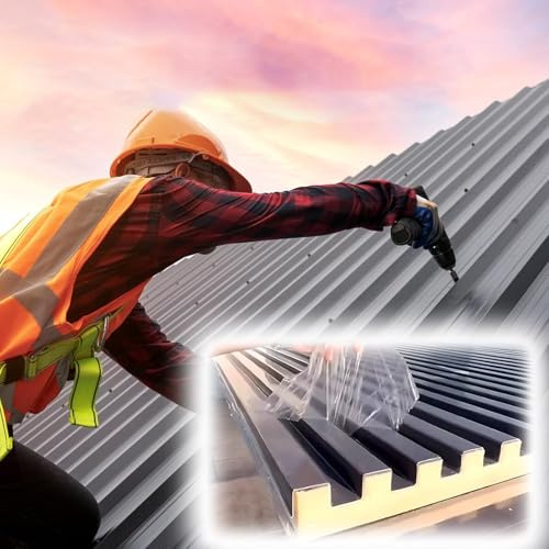 Kunovo Roofing Panels Waterproof Corrugated Metal Roof Sheets, Thickened Ceiling Panels Tin Roof Cover, Insulated Roofing Cladding Board for DIY Shed Warehouse(L-1.8m/70.8in)