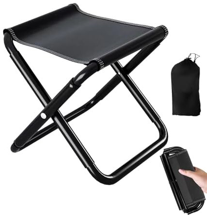 Tarange Campinghocker 30CM Tragbarer Klapphocker, Mini Camping Hocker Hocker Klappbar, Outdoor Angelhocker für Reisen Wandern Garten Angeln Grillen Strand mit Aufbewahrungsbeutel