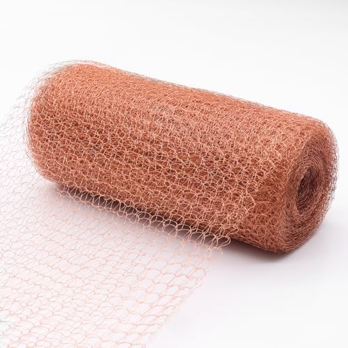 KEQGPCBE 12,7 cm x 6 m rent kopparnät snigelstaket – dubbla lager snigelskydd för trädgård och hus, mot sniglar, möss och mård, 100 % koppartråd, väderbeständig och hållbar