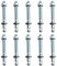 Bulloni di Espansione M10 x 90 mm, 12 Pcs Ancoraggi a Cuneo Zincati, Bulloni a Vite di Espansione Esagonale, Tassello Passante, Tasselli per Cemento Armato per Cemento Armato, Calcestruzzo e Pietra