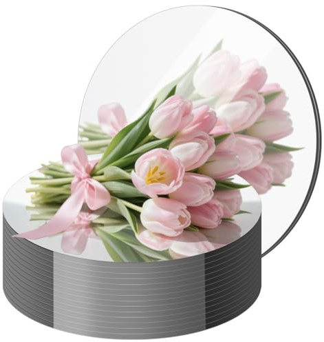 CEUQIESO 10 pezzi specchi rotondi da tavolo, specchi acrilici circolari per decorazioni da tavolo, portacandele a specchio per matrimoni, Natale, specchi da parete, decorazioni per feste (25cm