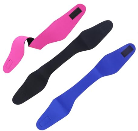 JOINPAYA 3stücke Schwimmstirnband Unisex für Erwachsene und Junge Mädchen Ohrband Haarschutz Wassersport Stirnband Schwarz Dunkelblau Rosarot Größ
