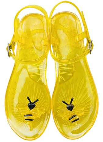 Jemnpela Sandales En Gelée Colorées Pour Femmes Avec Lèvres Fruits Fleurs Sabots À Bout Ouvert Chaussures Décontractées À Bretelles Jellies Boucle Mules PVC Ballerines Pour Été Plage Voyage Fête