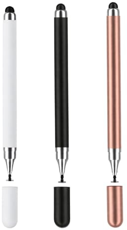 Stylet Tablette, Lot de 3 Stylos Tactiles Universels 2 en 1 pour Smartphones, Haute Précision, Compatible avec iPad, iPhone, Android, Samsung, Fire HD Tablette et Plus, Haute Précision et Sensibilité