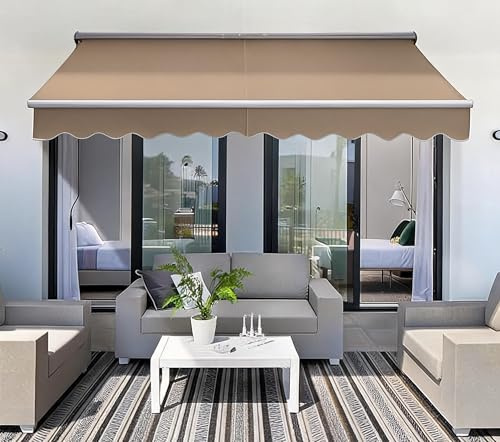 Garvee Toldos Exterior Terraza Grande Retráctil 3.5m,Caqui