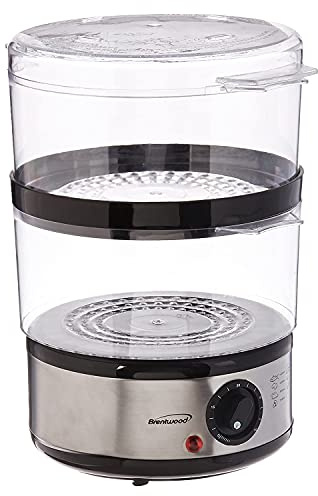 Brentwood TS-1005 Electric Food Steamer 2-Tier,5 Quart,Stainless Steel