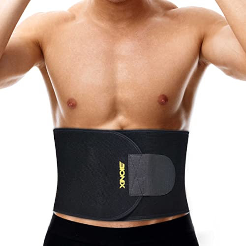 Bionix Waist Trainer Men and Women - Sweat Belt For Weight Loss - Stomach Flattener, Belly Fat Burner, Slimming Belt, Tummy Trimmer, Male Corset, Mens Girdle, Exercise Sauna Belt Black