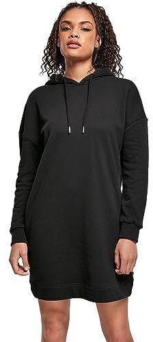 Urban Classics Damen Ladies Organic Oversized Terry Hoody Dress Kleid, Schwarz, M EU