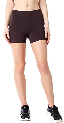 Bellivalini Damen Kurze Leggings aus Bio-Baumwolle BLV50-186 (Braun, S)