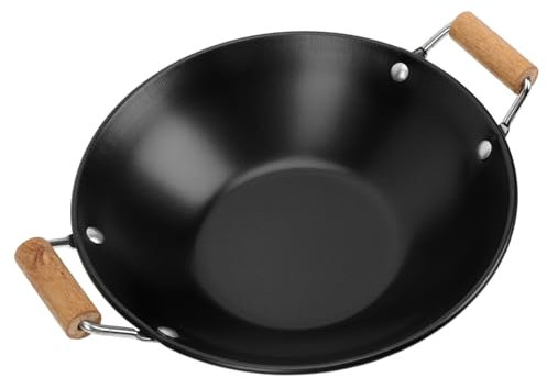 Yardwe Marmite Marmite Woks Poêle À Crêpes Wok En Acier Au Carbone Batterie De Cuisine Asiatique Poêle À Sauce À Grill Cuisine À Induction Wok Chinois Gaz