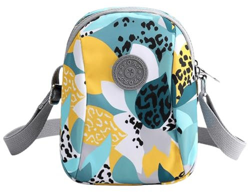FAVORTALK Nylon Leichte Umhängetasche Damen Klein - Mehrere Fächer Kleine Crossbody Handytasche mit Verstellbarer Schultergurt - B01905