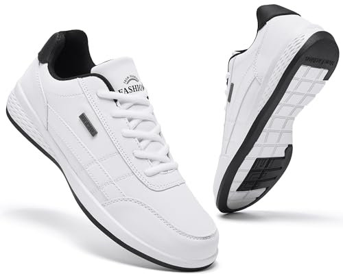 CYRUWOSH Zapatos de hombre impermeables para trail running trail running zapatos ligeros trekking ocio zapatos hombres, Blanco, 41 EU