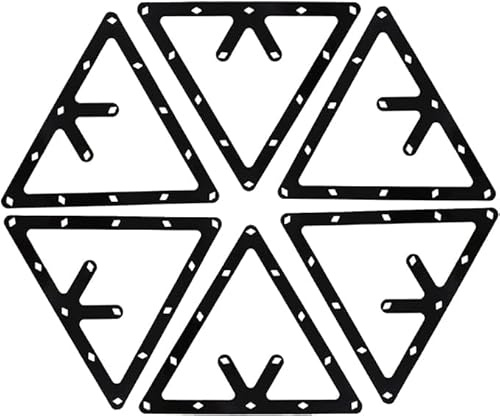 PolyMath 6Pcs Billiard Pool Magic Ball Billiards Rack Holder Sheet Pool Pro Triangle Cue Accessories for Rack 8, 9, and 10 Ball Combo Pack and Snooker (6pcs)