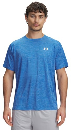 Under Armour Men's Tech Textured Short Sleeve T Shirt, (402) Blue Atlantis / / White, X-Large