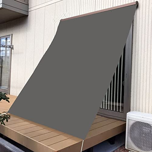 Vorzelt, Vordach für Hinterhof, Terrasse, Zaun, 1,8 x 5 m, Dunkelgrau mit Messingösen