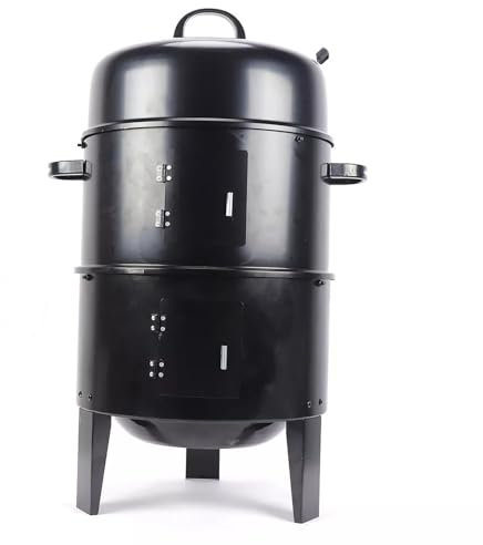 84 cm rökugn, rökskåp, röktunna, grill, ugnsrökare med termometer, rökskåp, stort, smoker med termometer