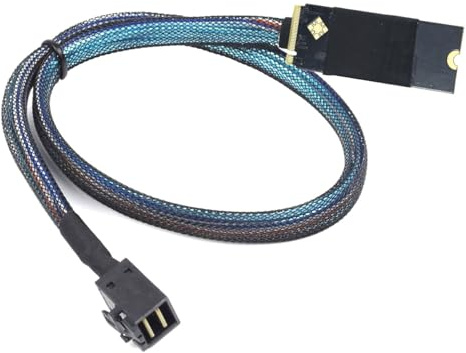 AoQhir M.2 (M-Key) to SAS SFF-8643 HD Cable,High-Speed Plug and Play Server Data Cable Compatible with RAID Controller, U.2 NVMe SSD, Storage Expansion (0.5M/19.68in)