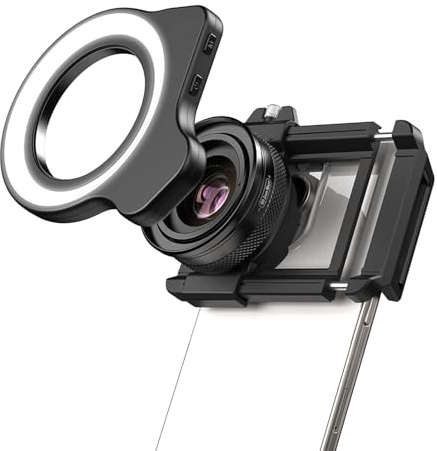 Lente macro de 10X a 20X con luz de llenado de 45 modos para fotografía de smartphone, captura de joyería de primer plano, lente macro