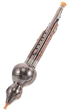 FRCOLOR Plated B-key Chinese Hulusi Wind Instrument With Triple Tone For Beginners And Adults Portable Traditional Cucurbit Flute For Student Practice Performances And Cultural Festivals