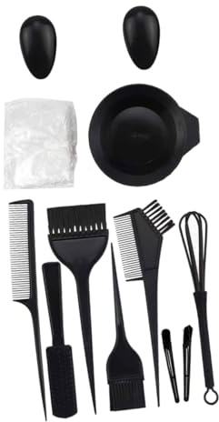 WEKADRIN Kit para Teñir el Cabello y Cuencos 12 Piezas, Herramientas Plásticas para Aplicar Tinte, Suministros Profesionales para Salón y Uso Doméstico, Accesorios para Mezcla y Coloración