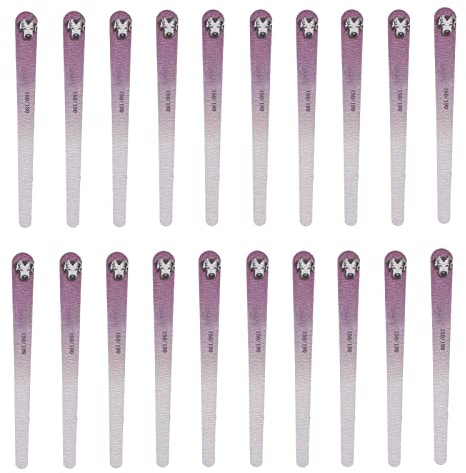Lima de uñas profesional de doble cara de grano 150 180, 20 piezas, herramienta de manicura reutilizable lavable para el hogar, salón de uñas, artista, material de papel de lija,