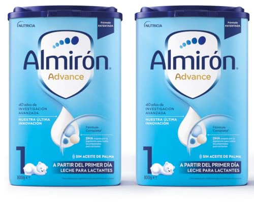 Almirón Advance 1 - Leche de Inicio en Polvo Bebé | Fórmula Completa | DHA | Sin Aceite de Palma | A Partir del Primer Día, 2 x 800g