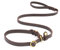 CopcoPet Fettlederleine Retrieverleine Agilityleine Moxonleine Hundeleine mit zugstopp (Braun, 1.20 m x 10 mm Messing)