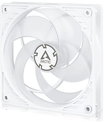 ARCTIC P12 PWM PST - 120 mm Ventilador de Caja para CPU con PWM Sharing Technology (PST), Motor Muy Silencioso, Computadora, 200-1800 RPM - Blanco/Transparente