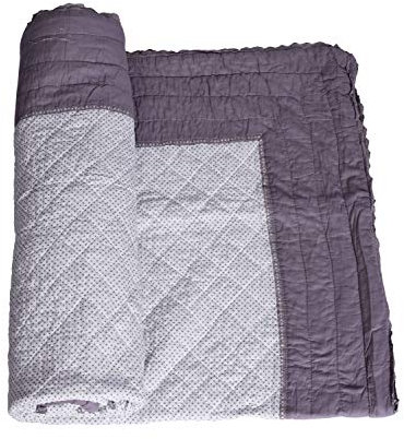 Tagesdecke Landhausstil Plaid Patchwork Quilt Sofaüberwurf Grau 140x200cm Bettdecke kdm013 Palazzo Exklusiv