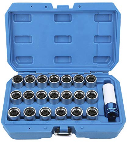 Set di chiavi dado per alette di bloccaggio delle ruote, 21 pezzi/set Set di chiavi dado per alette di bloccaggio delle ruote Kit di rimozione per l'installazione Kit antifurto adatto per la serie Min