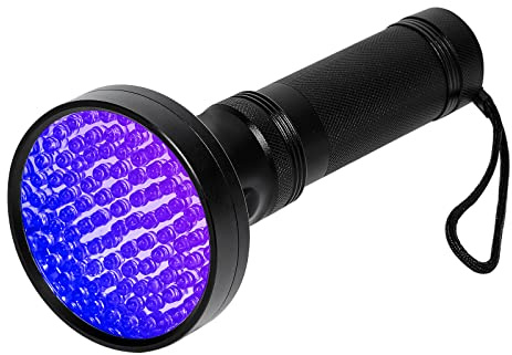 Whaply Black Light UV Flashlight, 100 LED Blacklight Flashlights 395 nM Pet Urine Detector for Cat Urine, Stains, Bed Bug, Batteries not Included (100 LED)